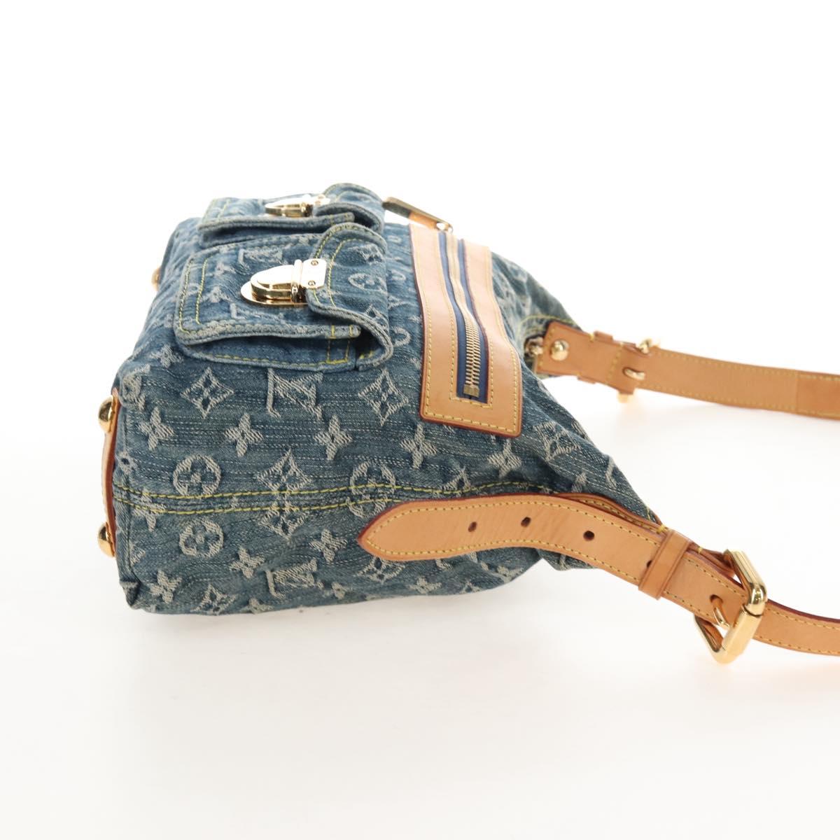 LOUIS VUITTON Monogram Denim Buggy PM Shoulder Bag Blue M95049 LV Auth 209440V