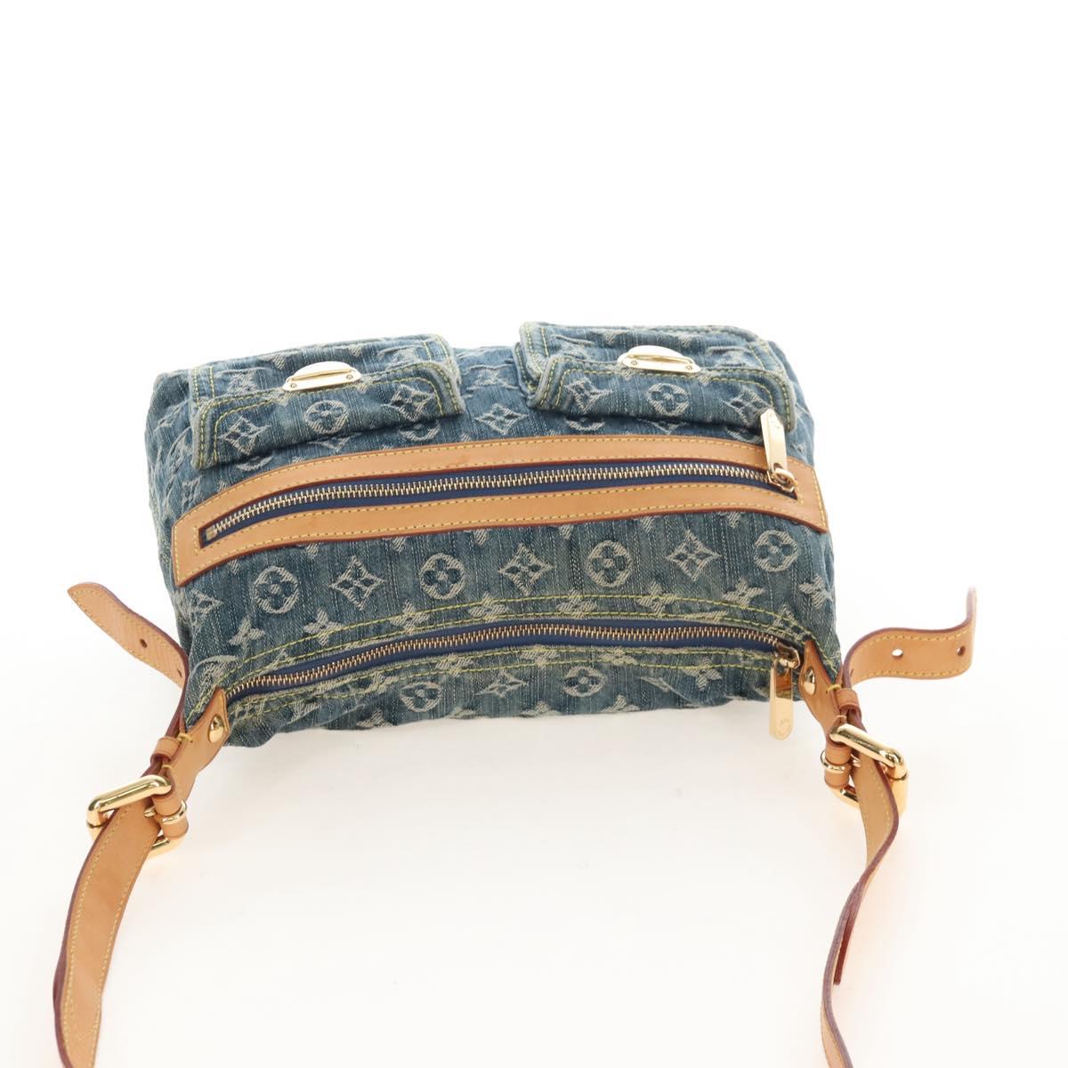 LOUIS VUITTON Monogram Denim Buggy PM Shoulder Bag Blue M95049 LV Auth 209440V