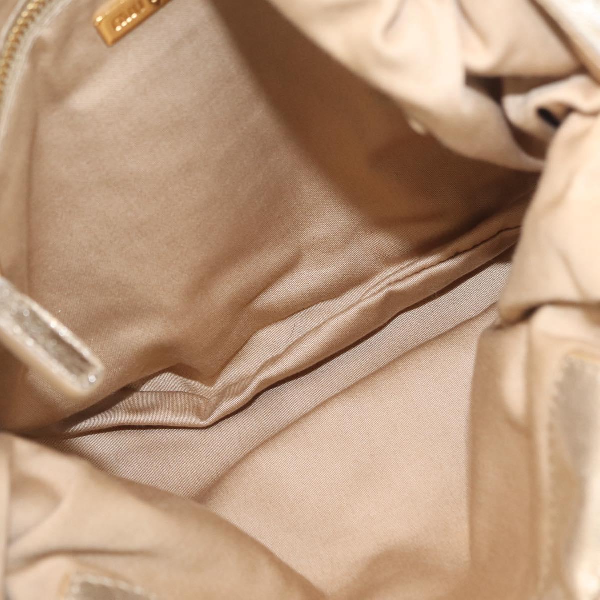 Miu Miu Hand Bag Leather Gold Auth 209441V
