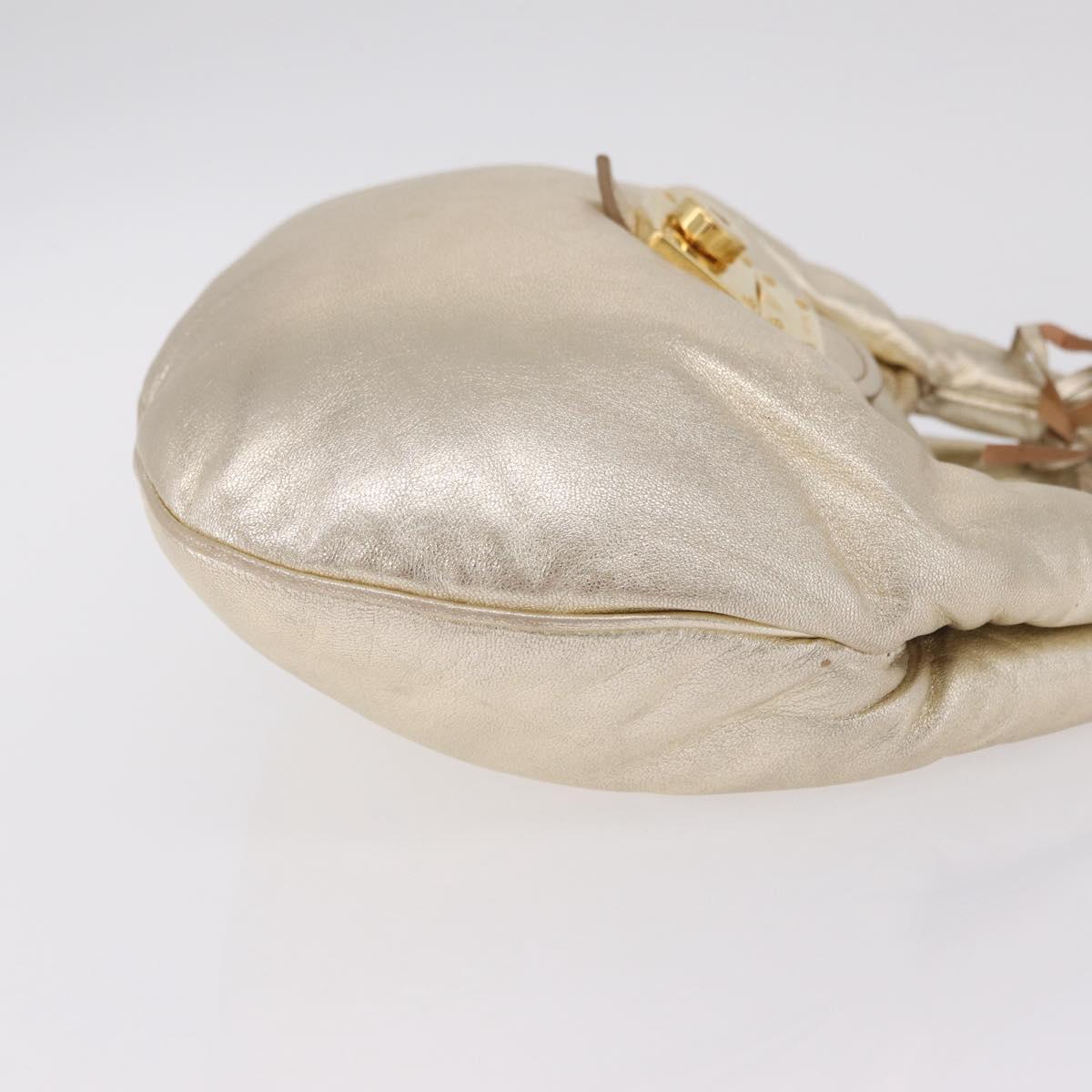 Miu Miu Hand Bag Leather Gold Auth 209441V