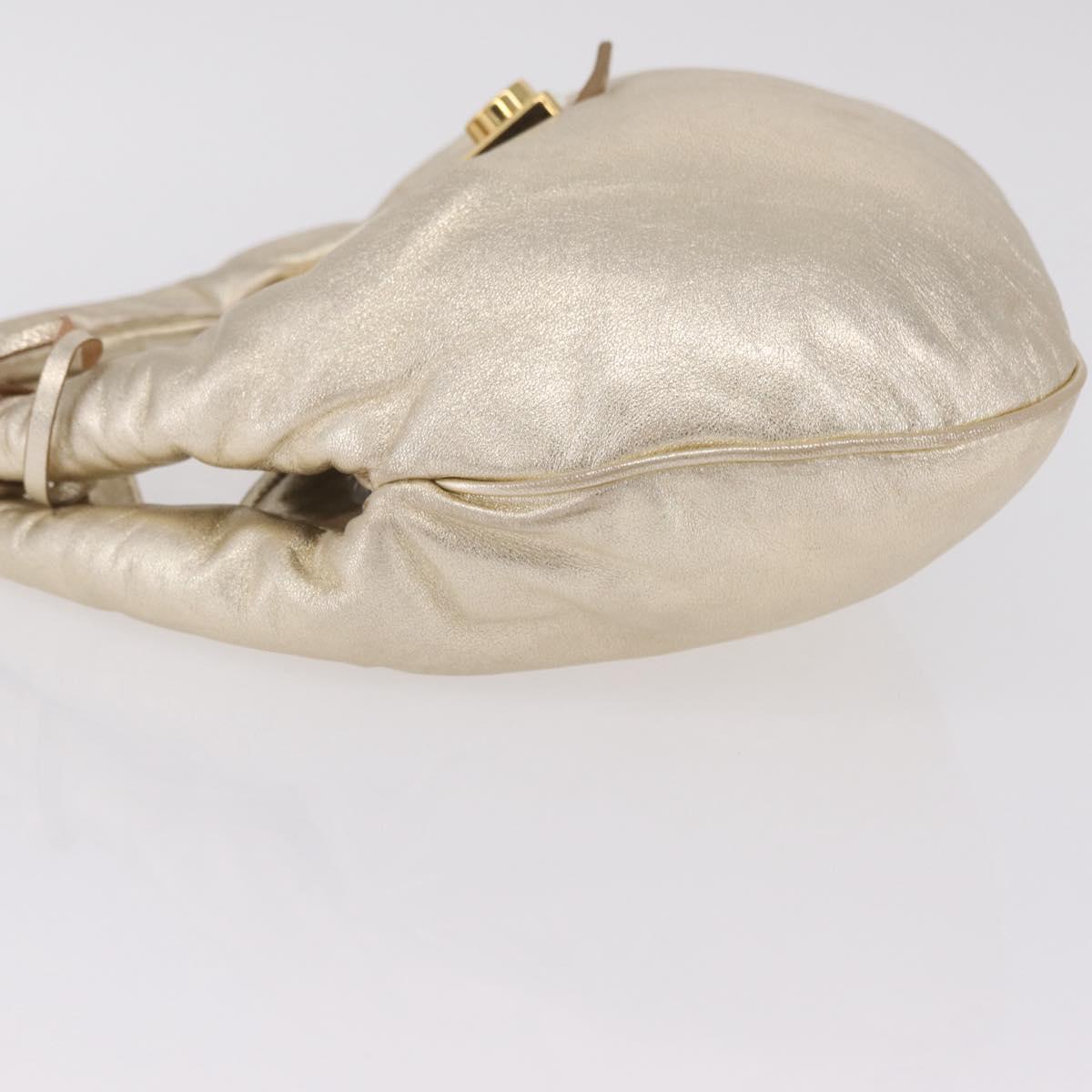 Miu Miu Hand Bag Leather Gold Auth 209441V