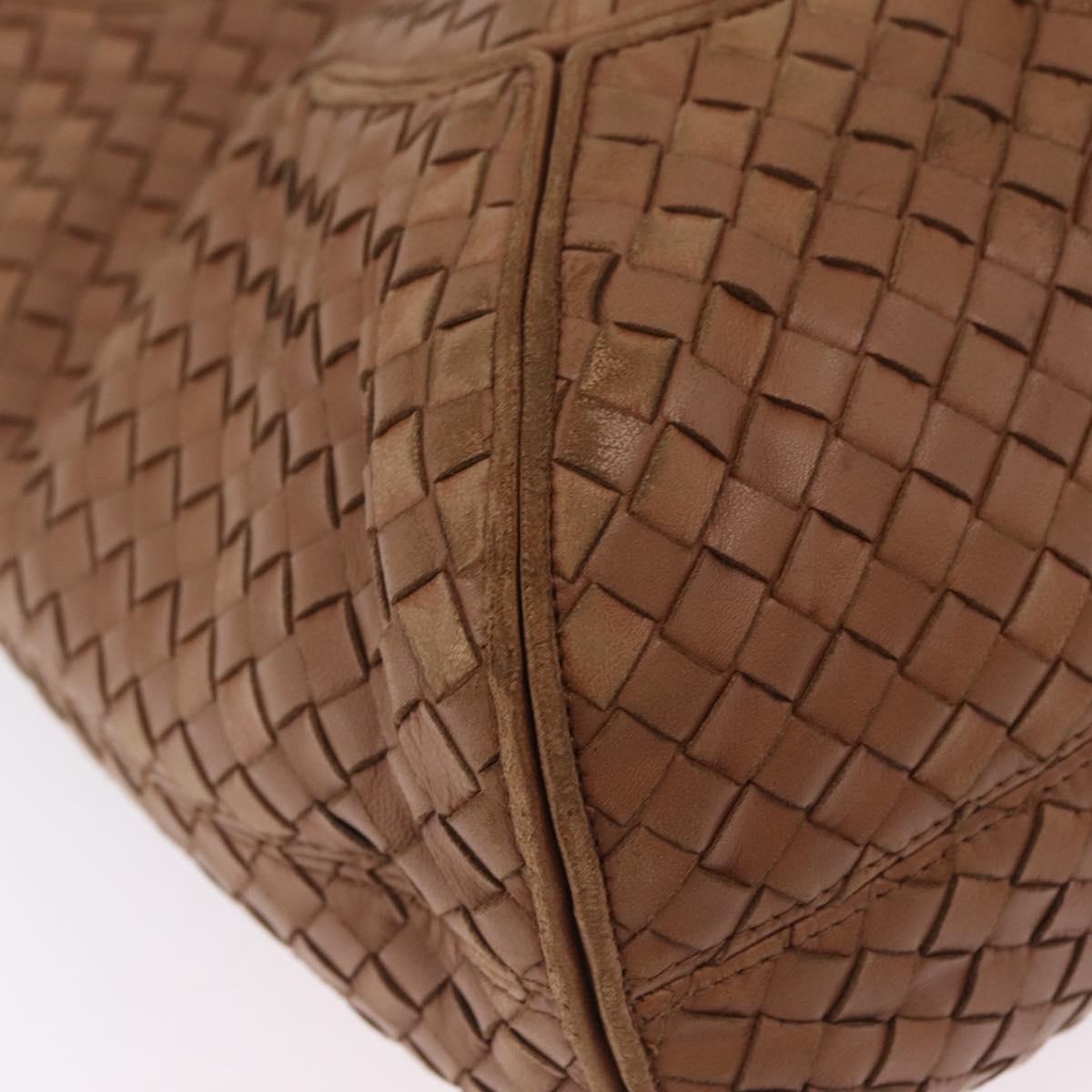 Bottega Veneta INTRECCIATO Shoulder Bag Leather Brown 145552 Auth 209447A