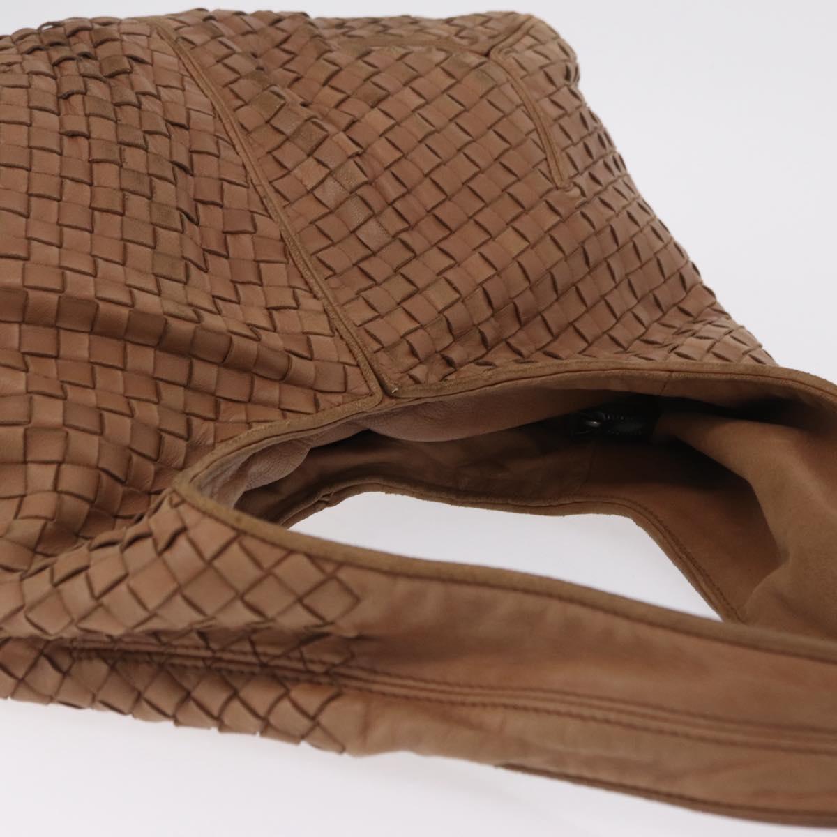 Bottega Veneta INTRECCIATO Shoulder Bag Leather Brown 145552 Auth 209447A