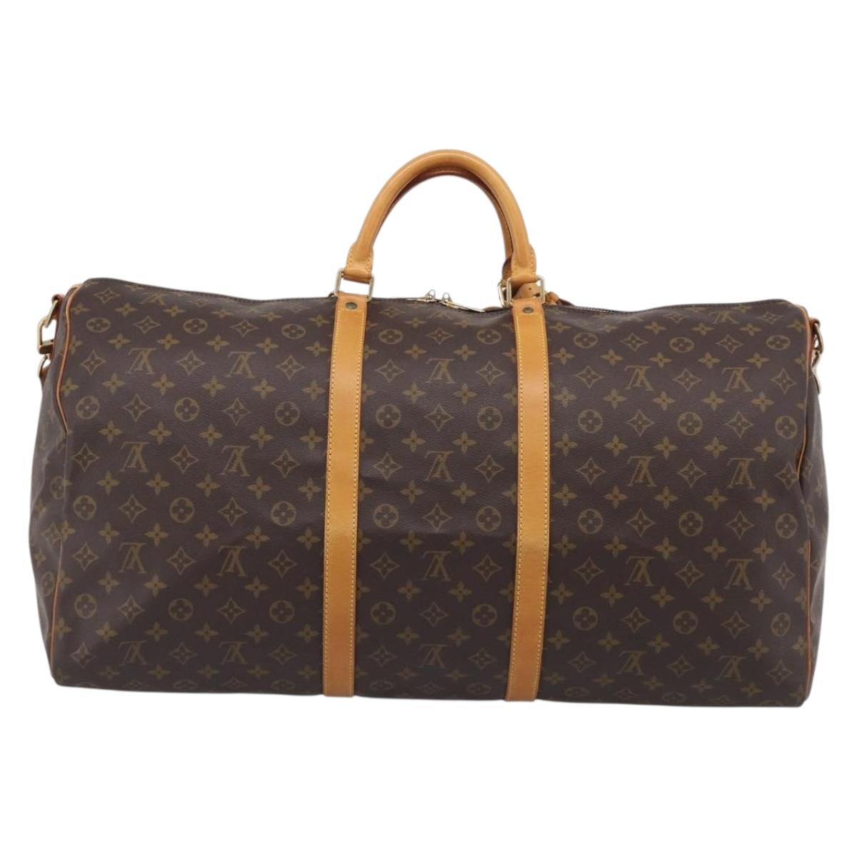LOUIS VUITTON Monogram Keepall Bandouliere 60 Boston Bag M41412 LV Auth 209456V