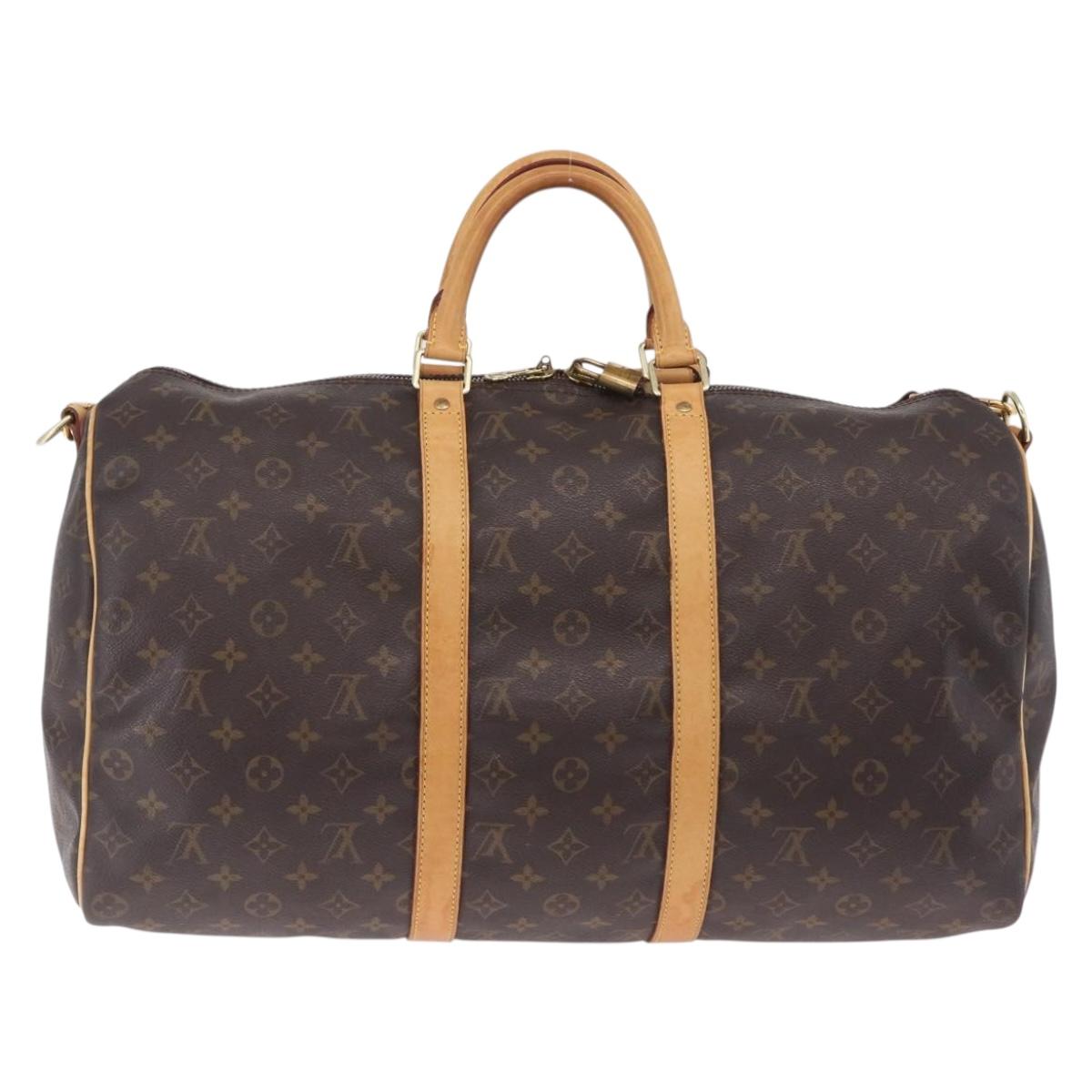 LOUIS VUITTON Monogram Keepall Bandouliere 50 Boston Bag M41416 LV Auth 209457V