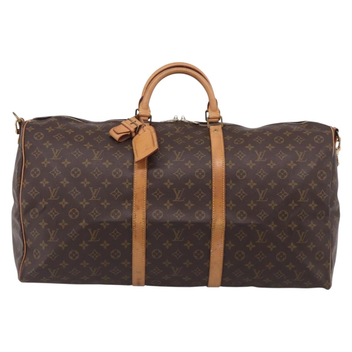 LOUIS VUITTON Monogram Keepall Bandouliere 60 Boston Bag M41412 LV Auth 209459A