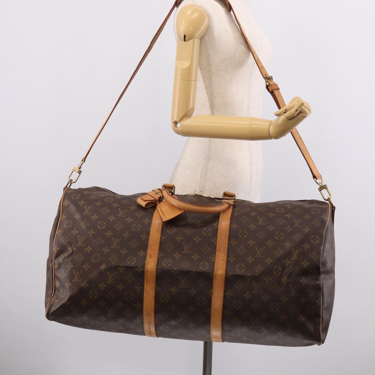 LOUIS VUITTON Monogram Keepall Bandouliere 60 Boston Bag M41412 LV Auth 209459A
