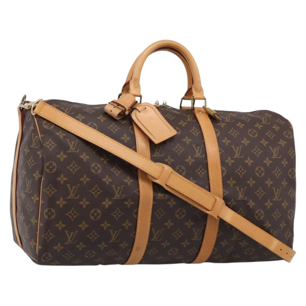 LOUIS VUITTON Monogram Keepall Bandouliere 50 Boston Bag M41416 LV Auth 209460V