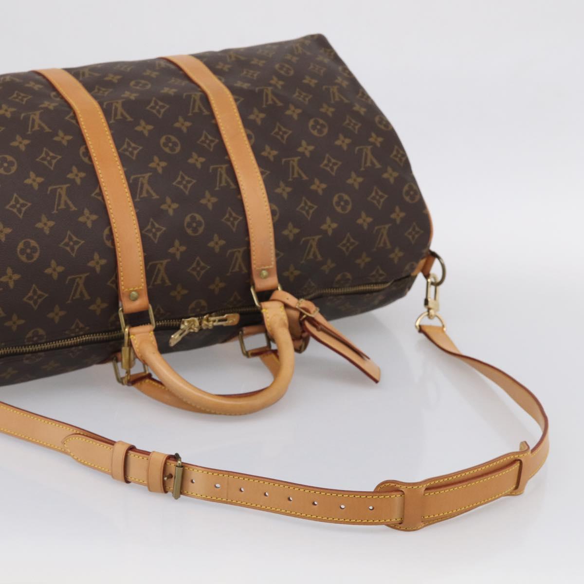 LOUIS VUITTON Monogram Keepall Bandouliere 50 Boston Bag M41416 LV Auth 209460V