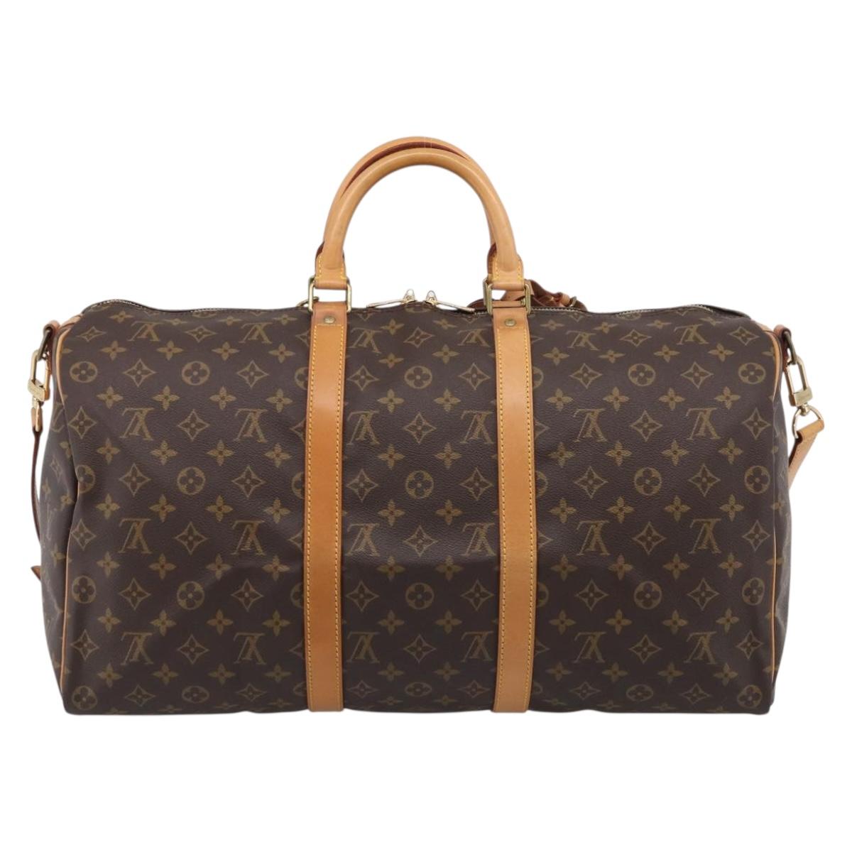 LOUIS VUITTON Monogram Keepall Bandouliere 50 Boston Bag M41416 LV Auth 209460V
