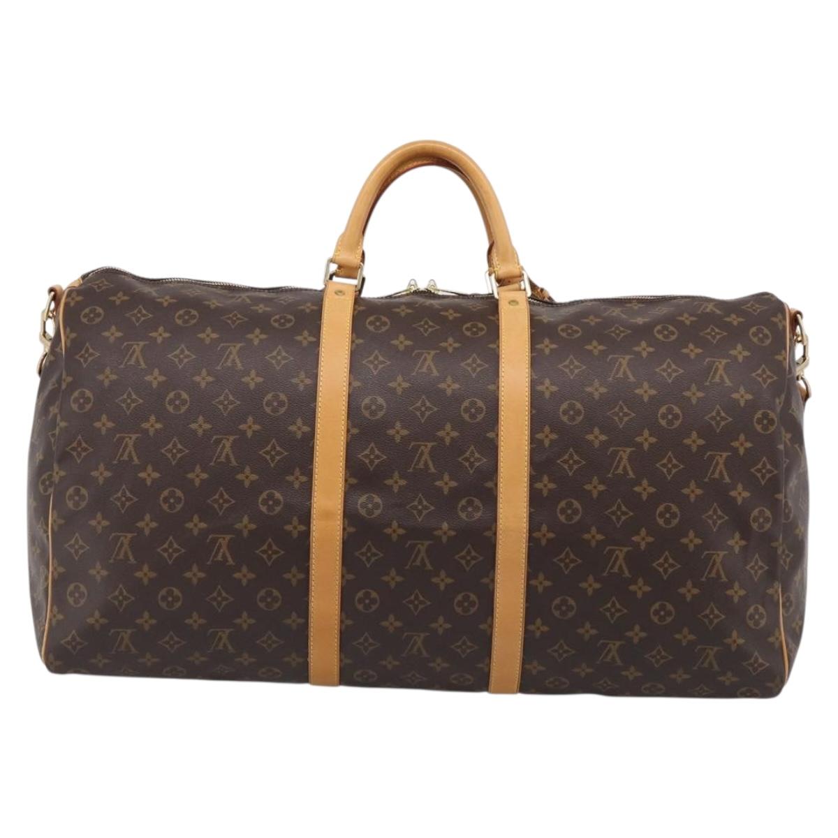 LOUIS VUITTON Monogram Keepall Bandouliere 60 Boston Bag M41412 LV Auth 209463V