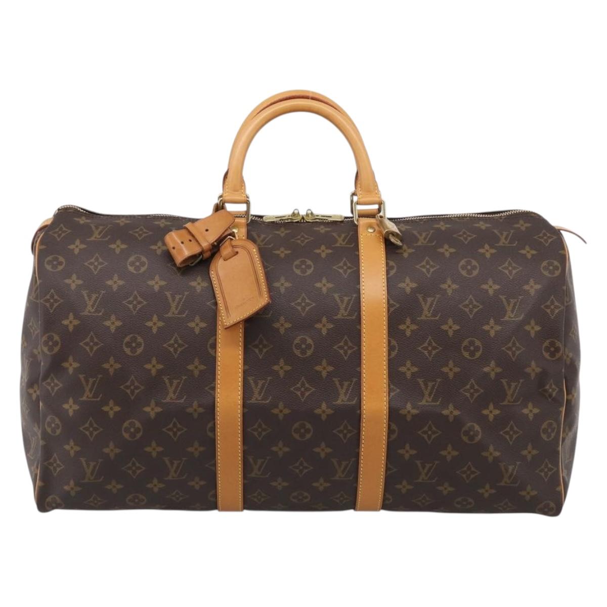 LOUIS VUITTON Monogram Keepall 50 Boston Bag M41426 LV Auth 209464V