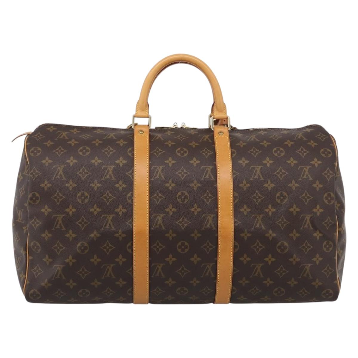 LOUIS VUITTON Monogram Keepall 50 Boston Bag M41426 LV Auth 209464V