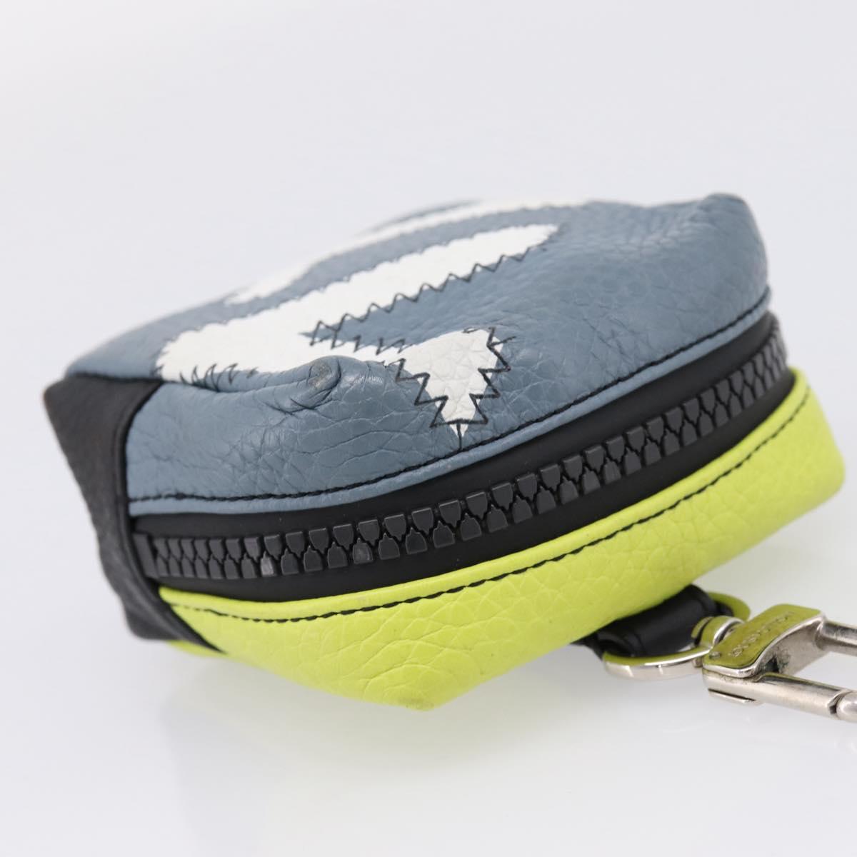 LOUIS VUITTON Square Pouch Color Blocks Charm Leather Gray M00739 Auth 209473M