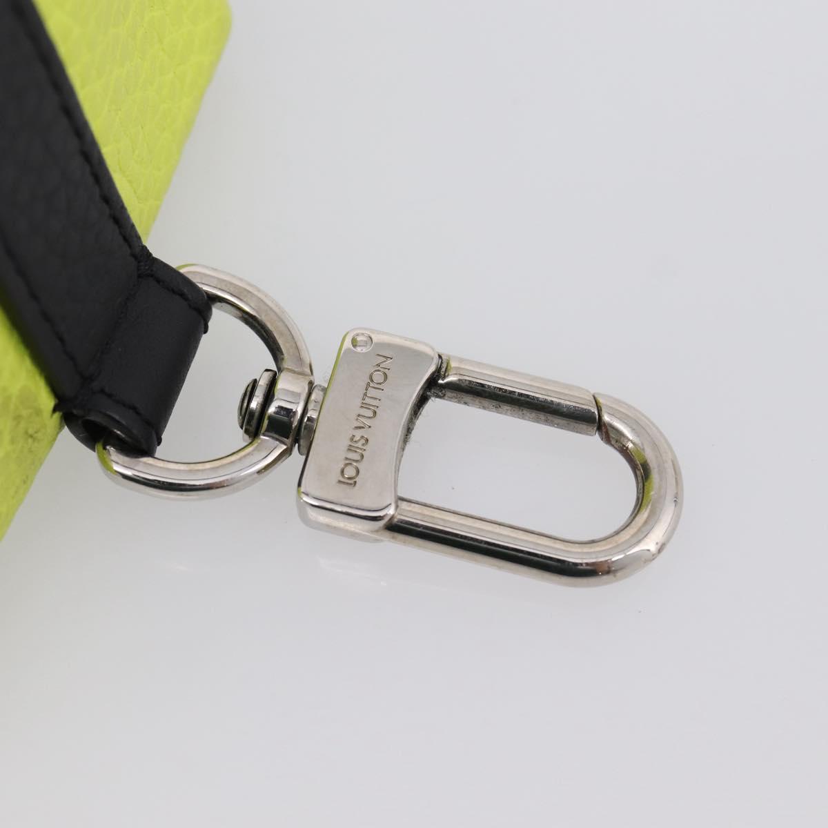 LOUIS VUITTON Square Pouch Color Blocks Charm Leather Gray M00739 Auth 209473M