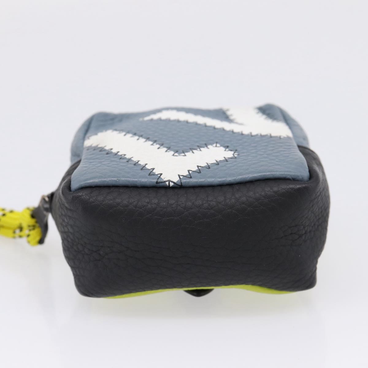 LOUIS VUITTON Square Pouch Color Blocks Charm Leather Gray M00739 Auth 209473M
