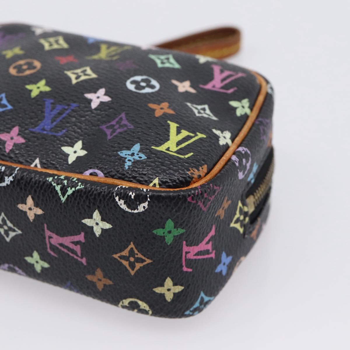 LOUIS VUITTON Monogram Multicolor Trousse Wapity Pouch Black M58034 Auth 209474