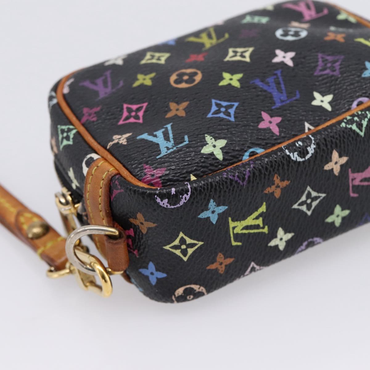 LOUIS VUITTON Monogram Multicolor Trousse Wapity Pouch Black M58034 Auth 209474