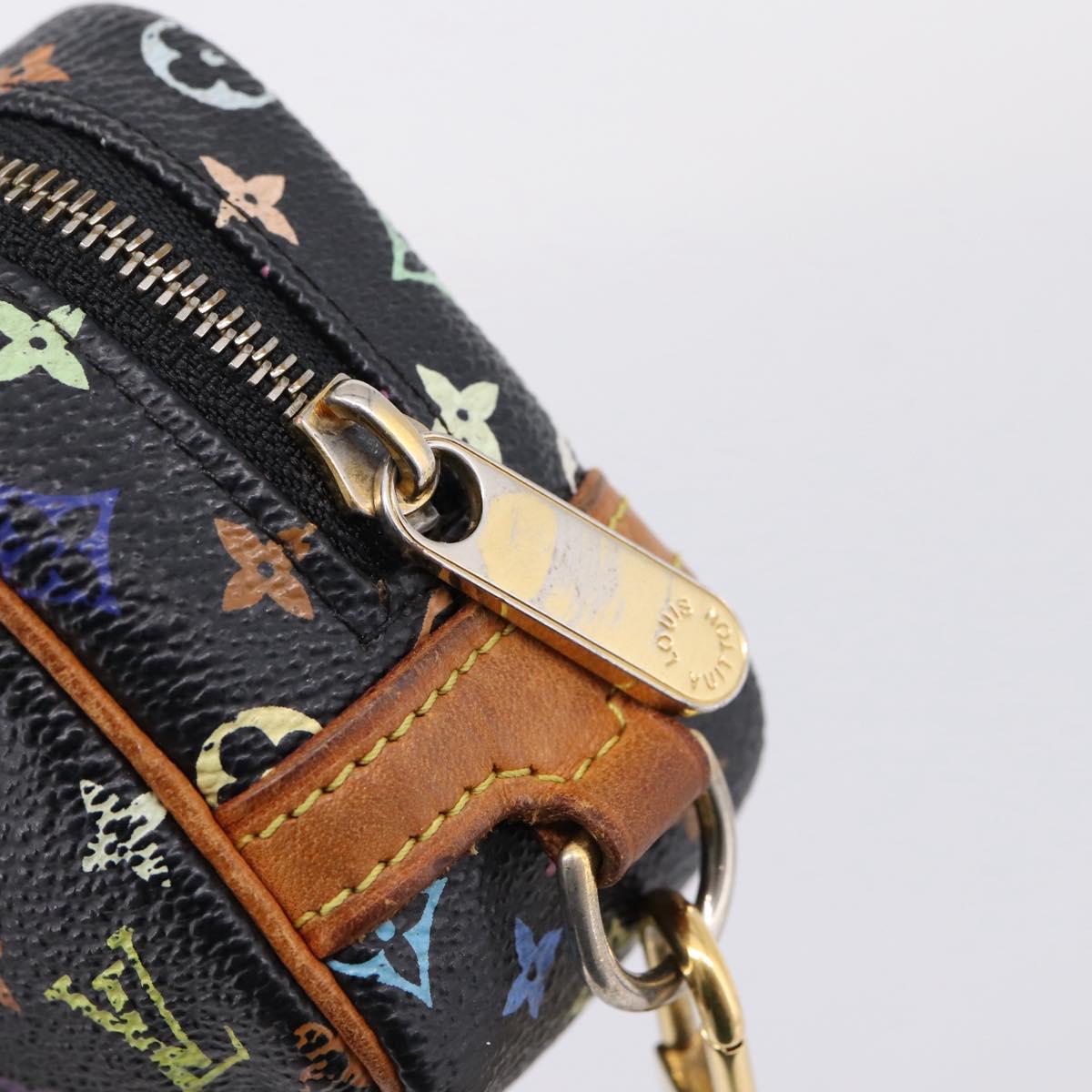 LOUIS VUITTON Monogram Multicolor Trousse Wapity Pouch Black M58034 Auth 209474