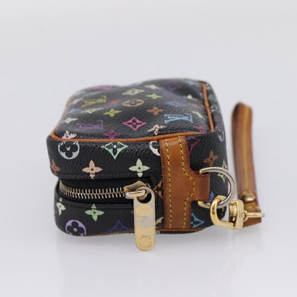 LOUIS VUITTON Monogram Multicolor Trousse Wapity Pouch Black M58034 Auth 209474