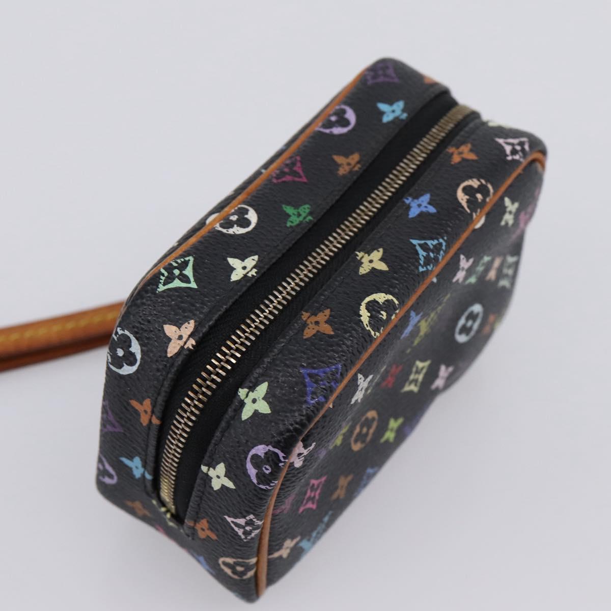 LOUIS VUITTON Monogram Multicolor Trousse Wapity Pouch Black M58034 Auth 209474