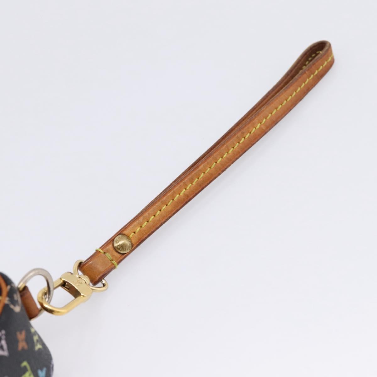LOUIS VUITTON Monogram Multicolor Trousse Wapity Pouch Black M58034 Auth 209474