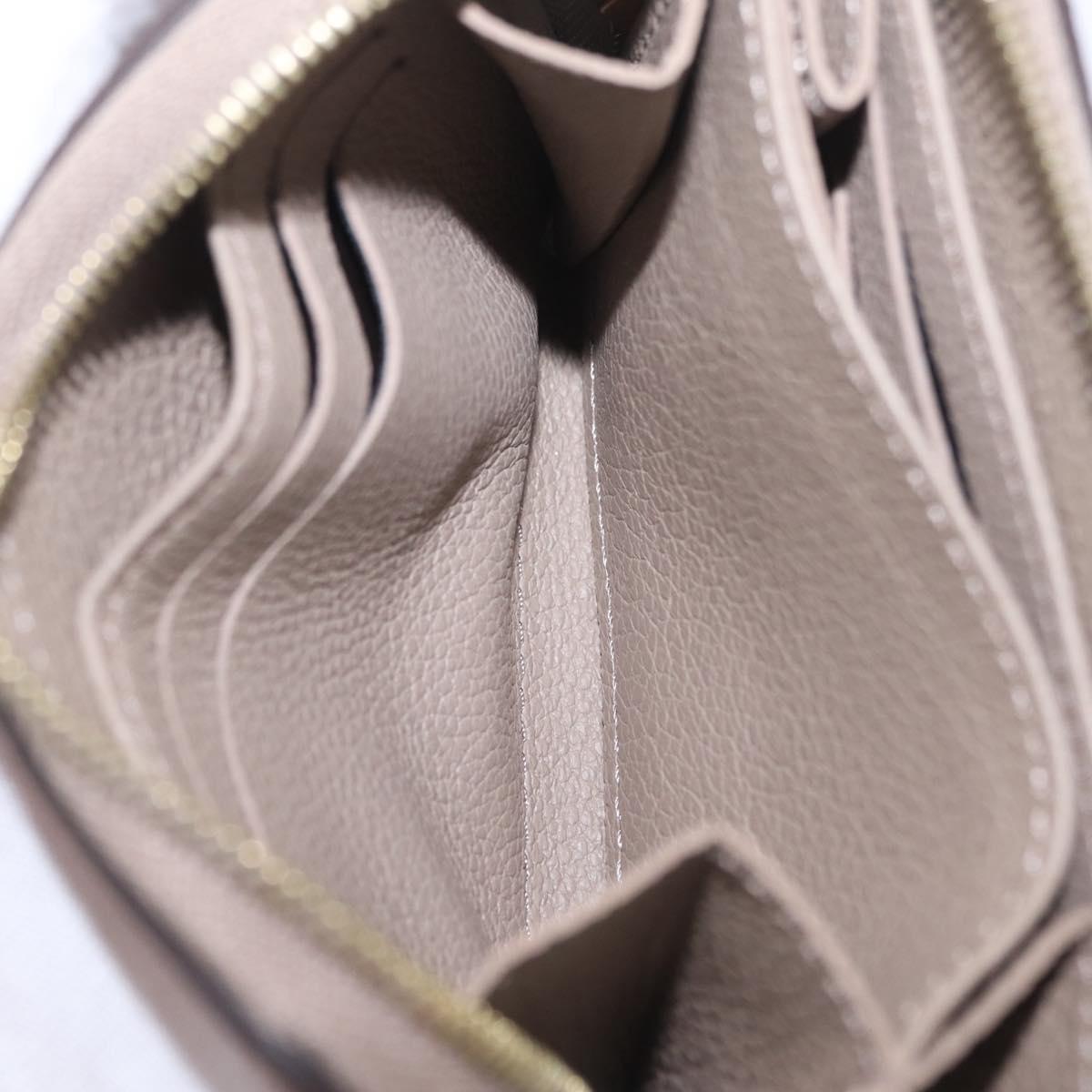 LOUIS VUITTON Taurillon Clemence Monogram Zippy Purse Beige M68696 Auth 209479M