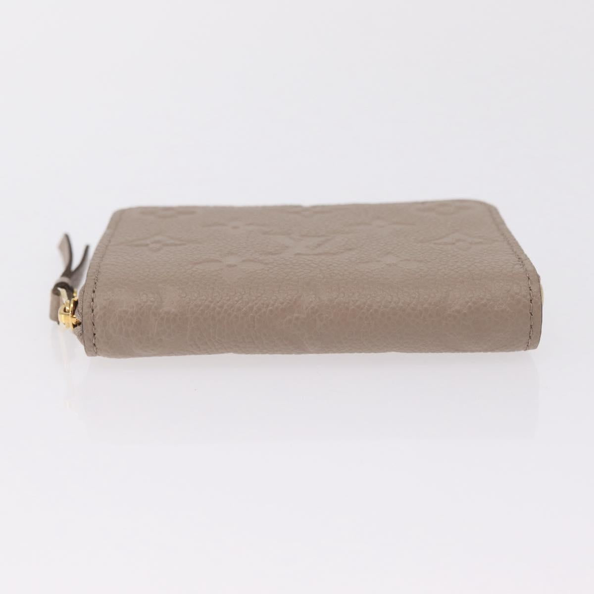 LOUIS VUITTON Taurillon Clemence Monogram Zippy Purse Beige M68696 Auth 209479M