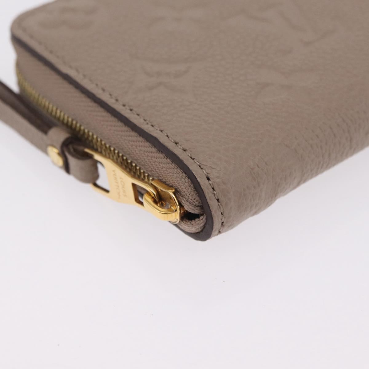 LOUIS VUITTON Taurillon Clemence Monogram Zippy Purse Beige M68696 Auth 209479M