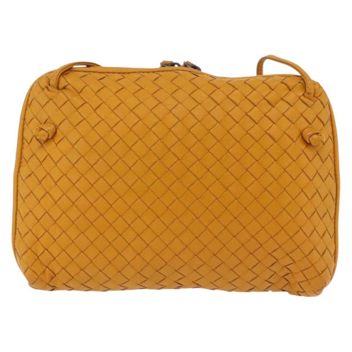 Bottega Veneta INTRECCIATO Shoulder Bag Leather Yellow Auth 209487V