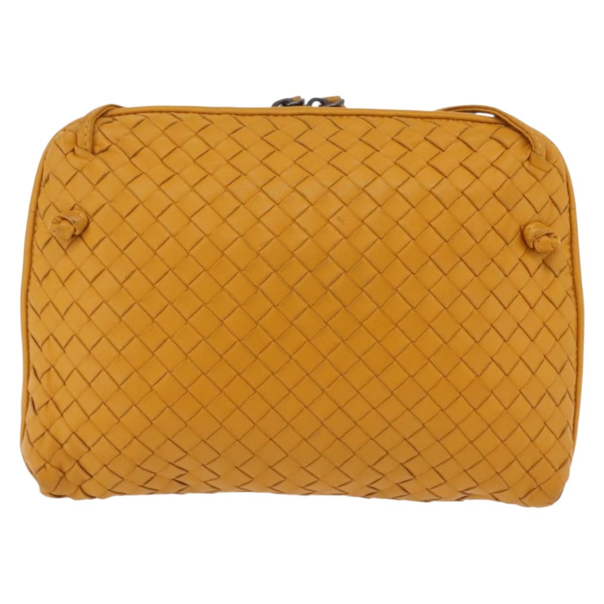 Bottega Veneta INTRECCIATO Shoulder Bag Leather Yellow Auth 209487V