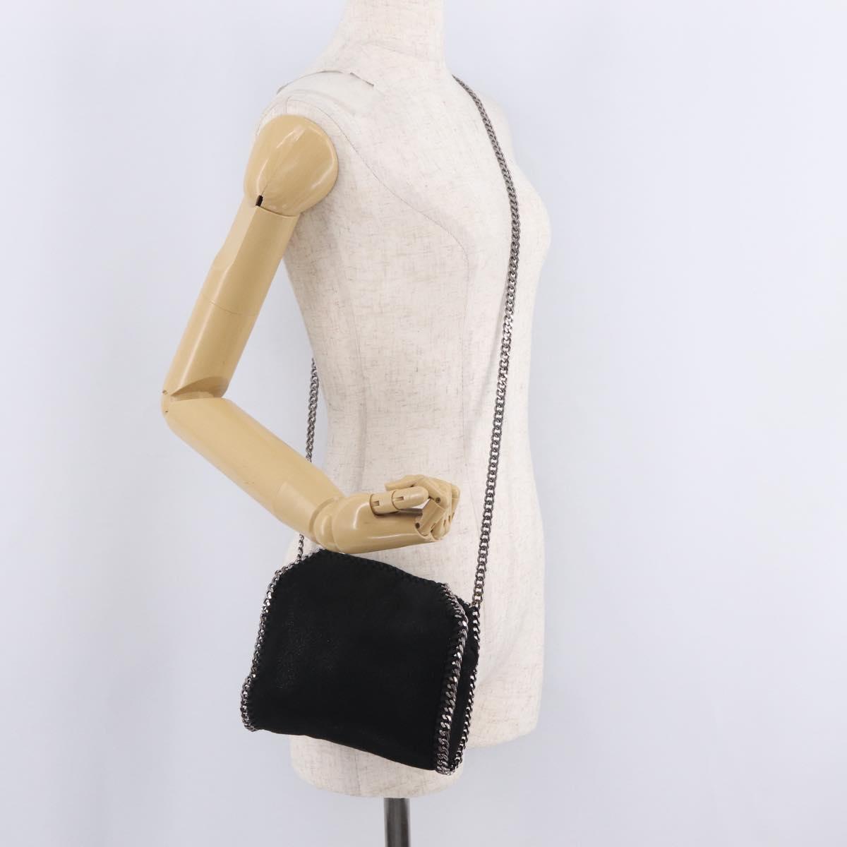 Stella McCartney Falabella Bag Polyester Black Silver 234387 Auth 209496