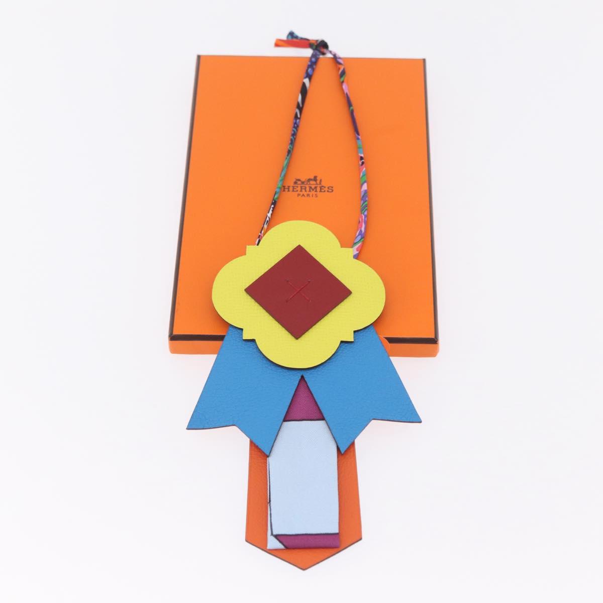 HERMES Petit Ash Bag Charm Leather Multicolor Auth 209499M
