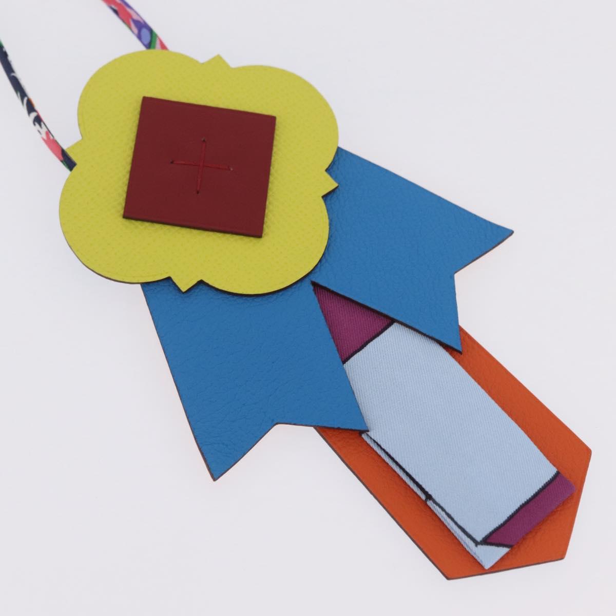 HERMES Petit Ash Bag Charm Leather Multicolor Auth 209499M