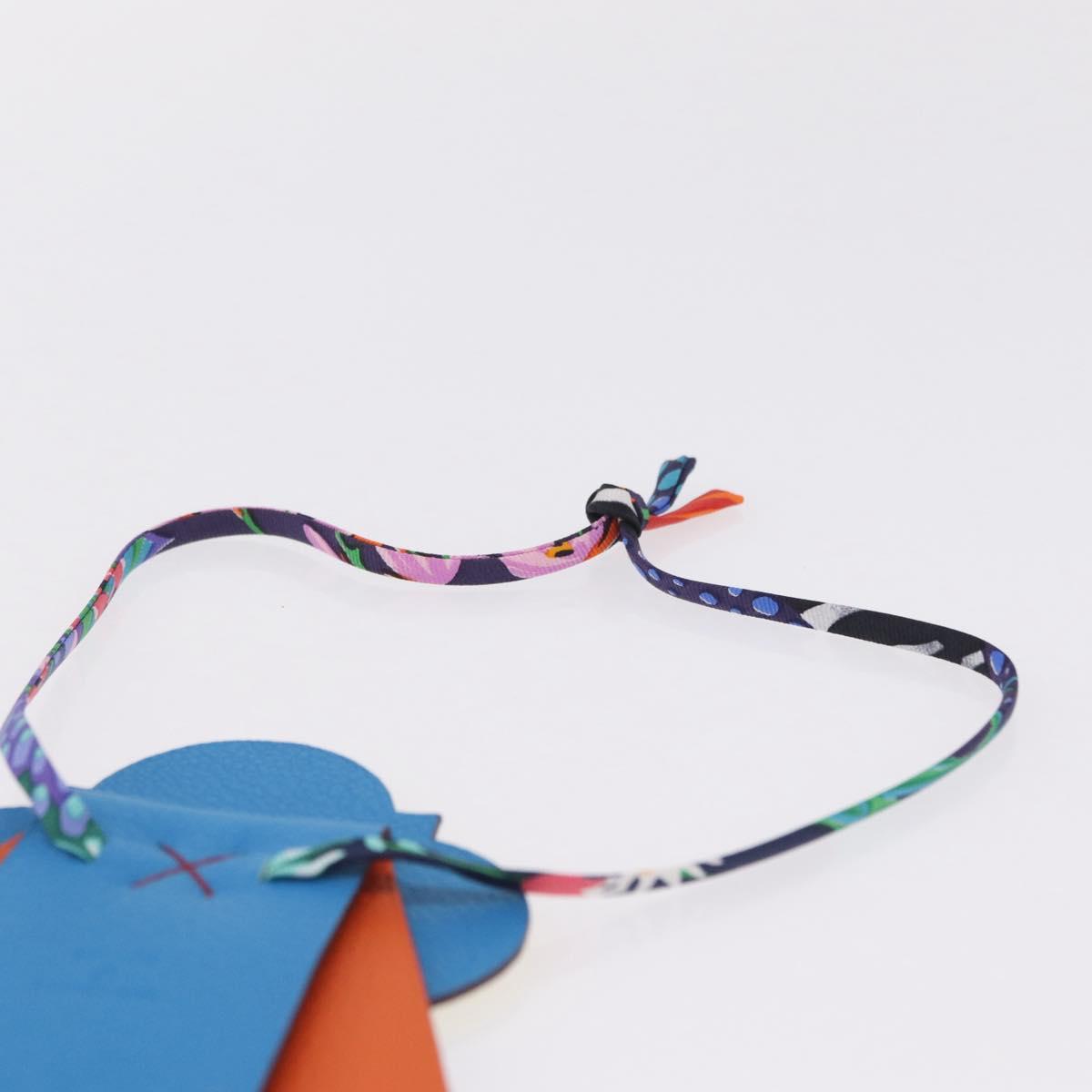 HERMES Petit Ash Bag Charm Leather Multicolor Auth 209499M
