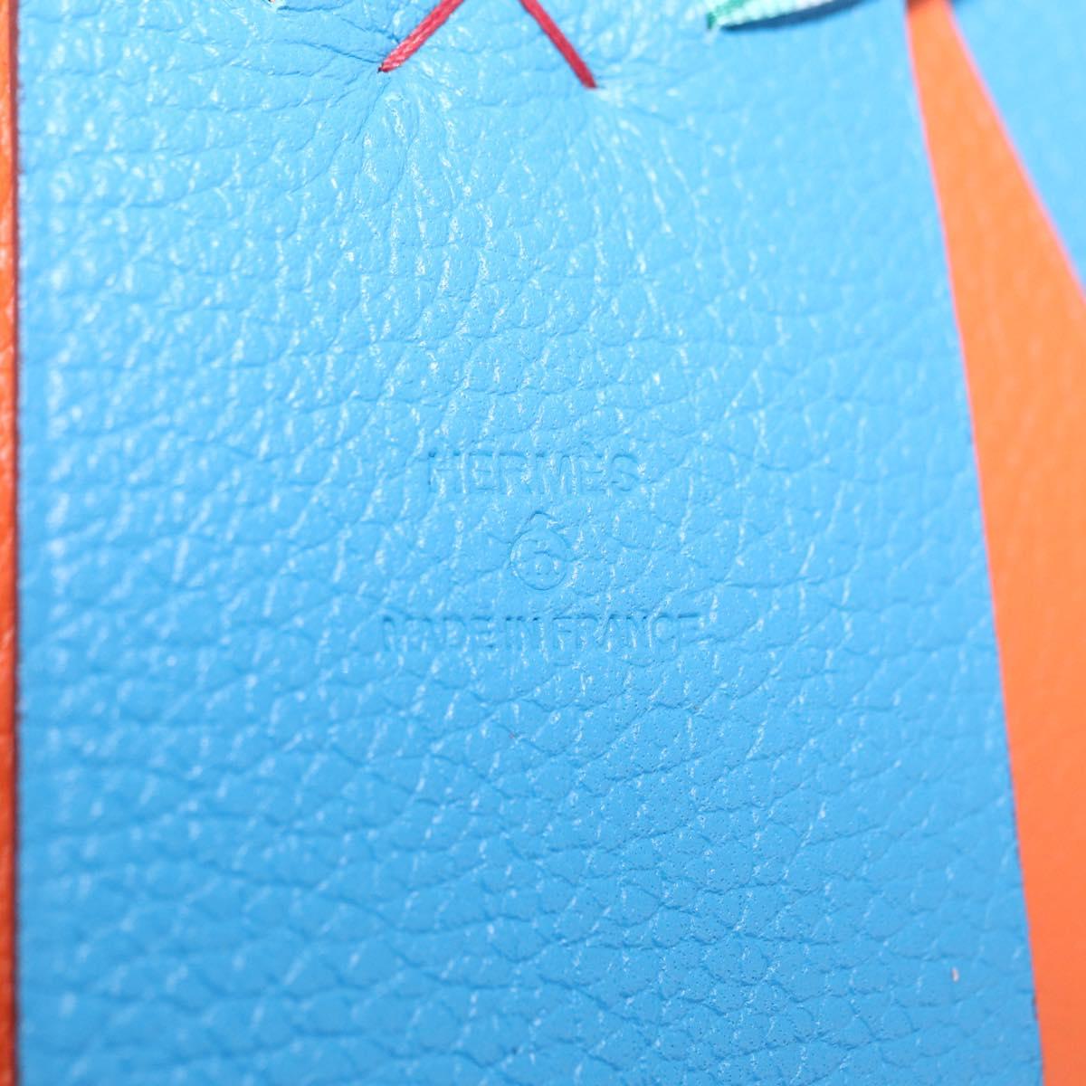HERMES Petit Ash Bag Charm Leather Multicolor Auth 209499M