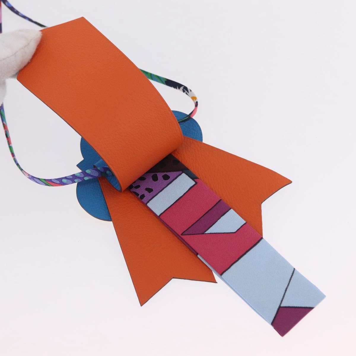 HERMES Petit Ash Bag Charm Leather Multicolor Auth 209499M