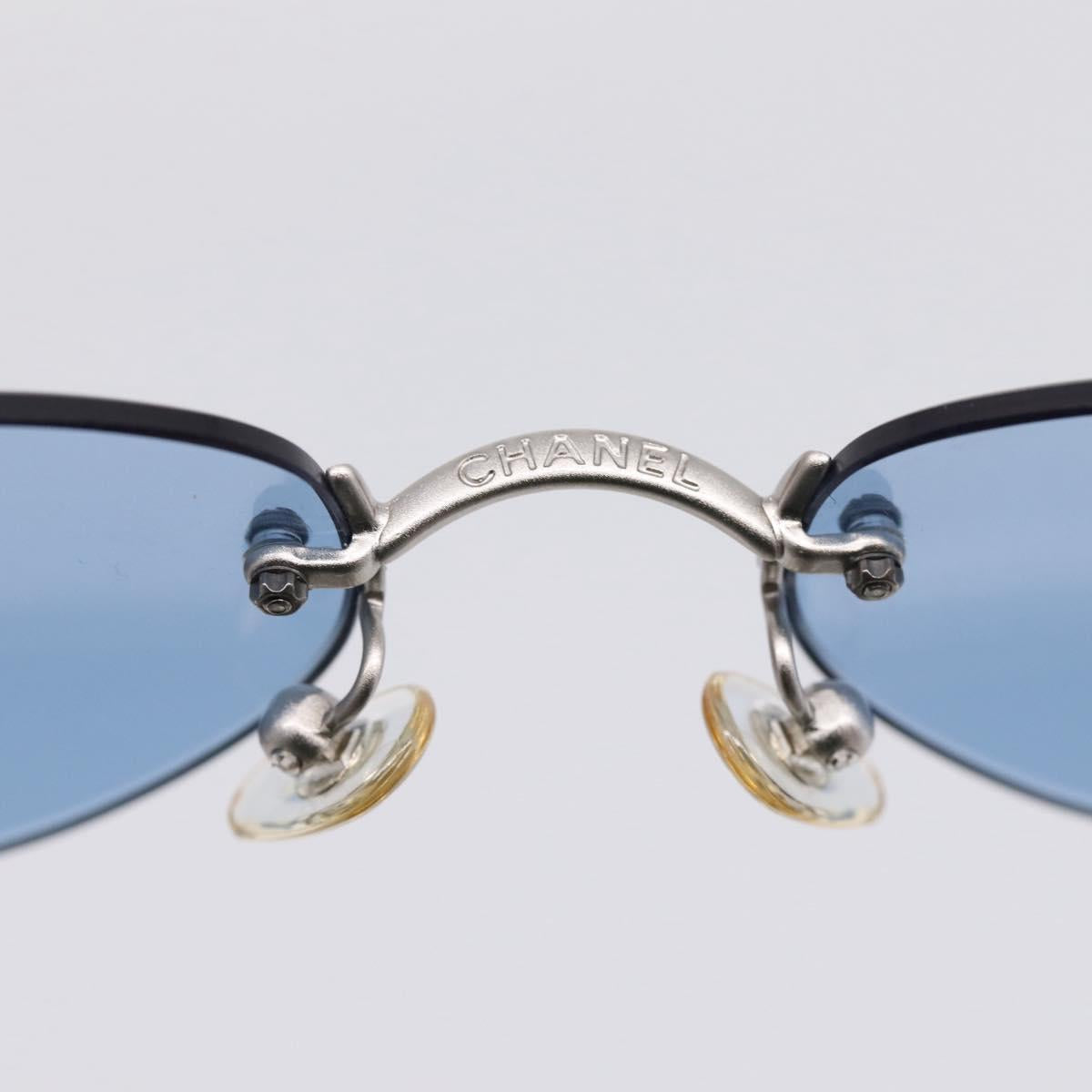 CHANEL Sunglasses metal Silver CC Auth 209501M