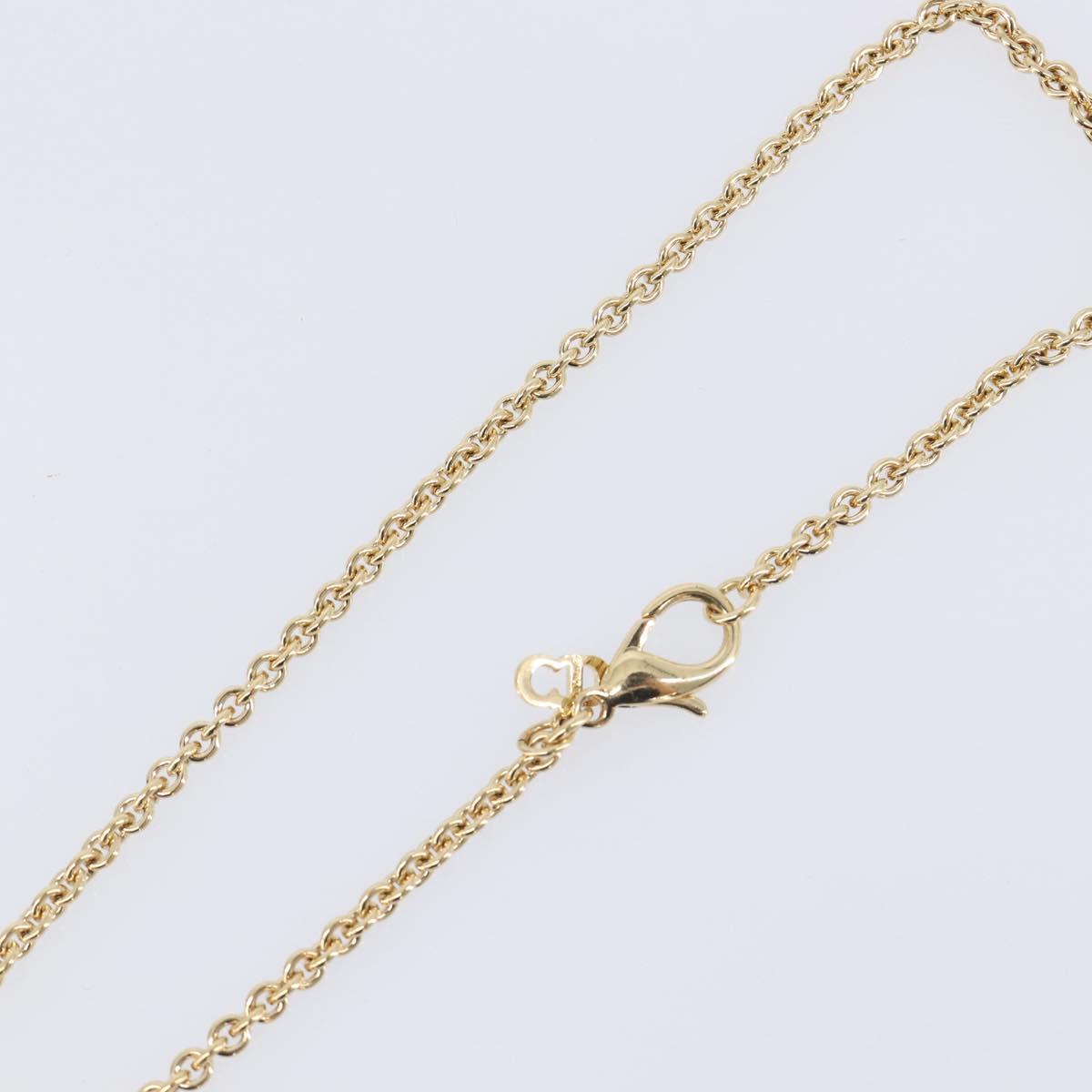 Christian Dior Necklace Metal Gold Tone Auth 209502M