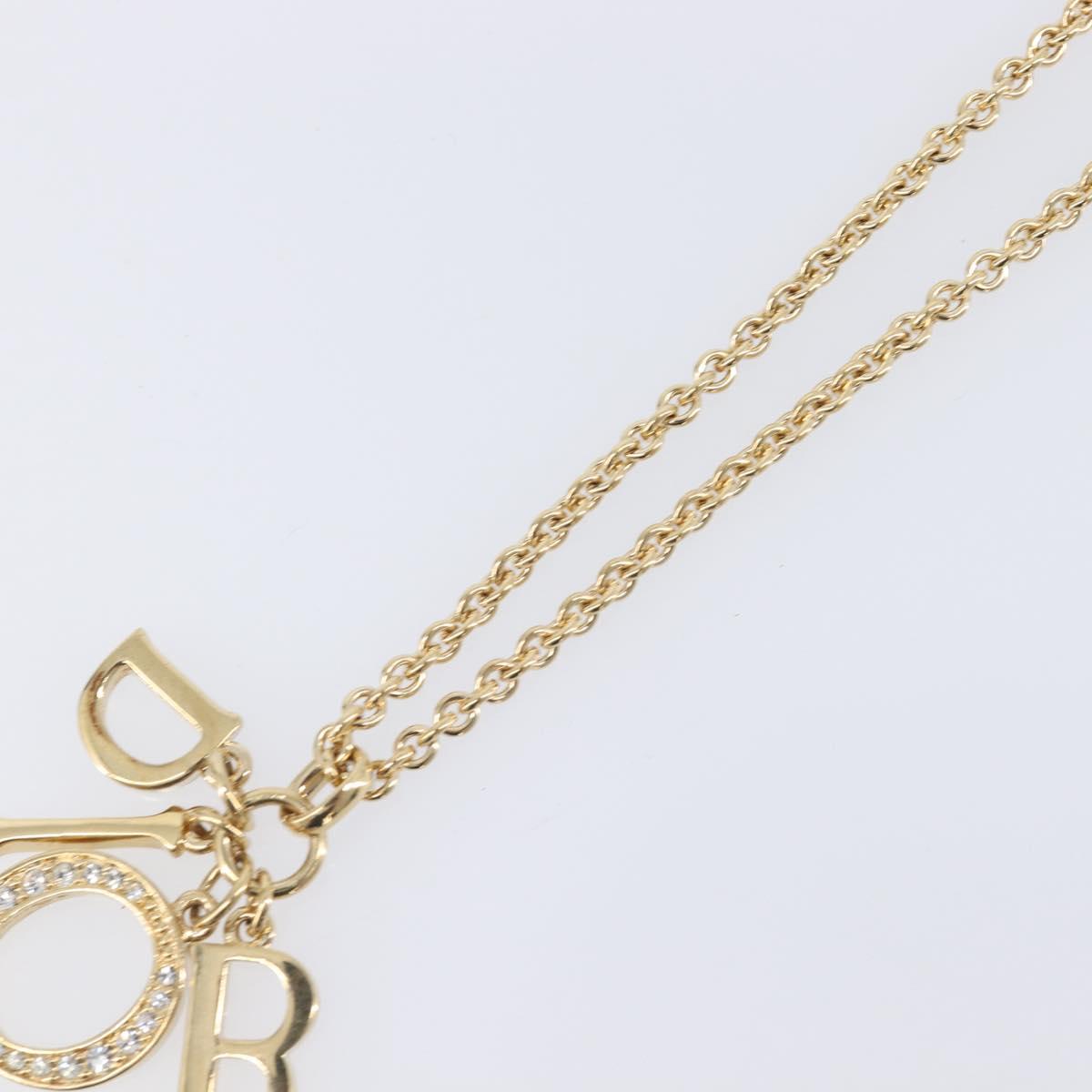 Christian Dior Necklace Metal Gold Tone Auth 209502M