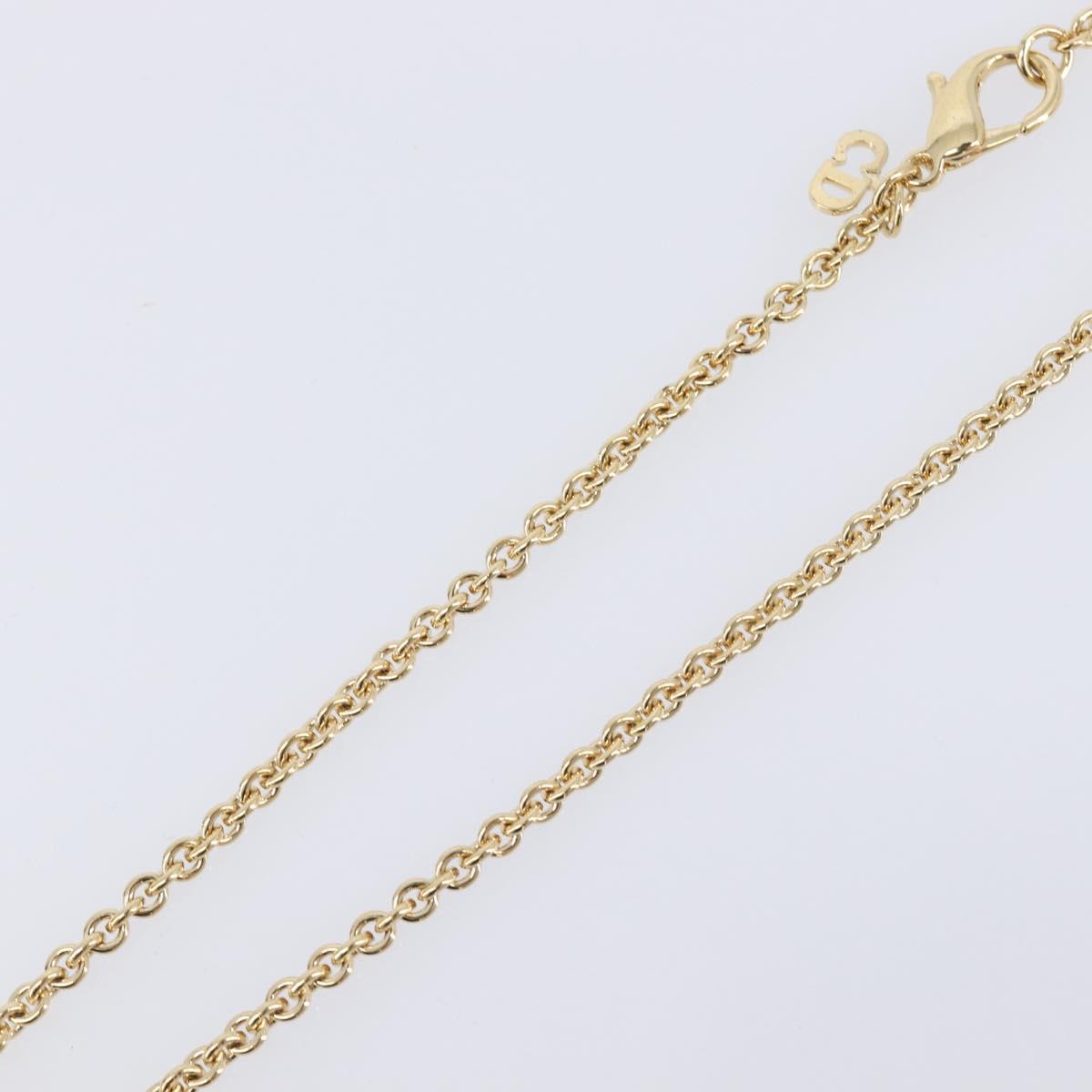 Christian Dior Necklace Metal Gold Tone Auth 209502M