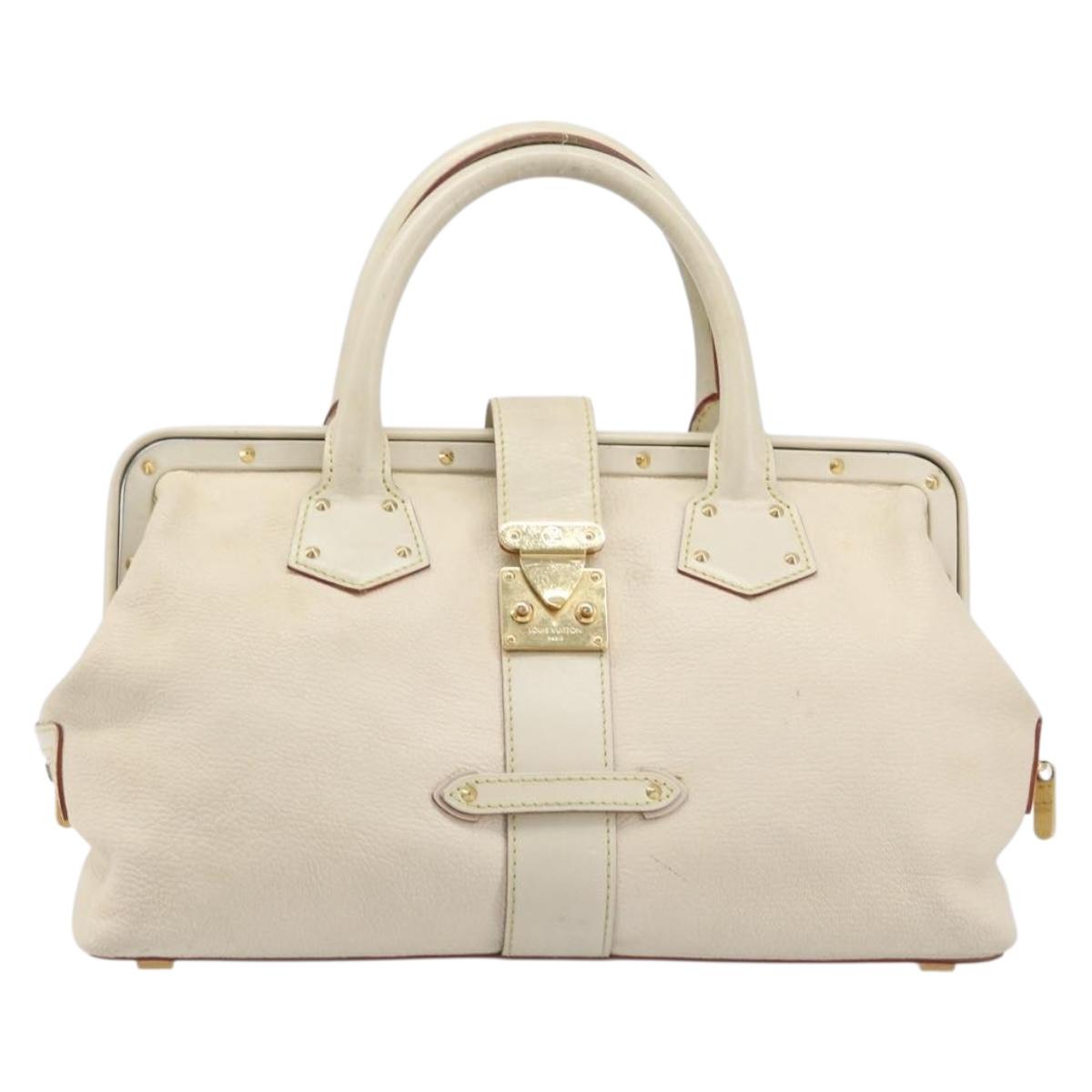 LOUIS VUITTON Suhari Angenu PM Hand Bag White M91811 LV Auth 209507A