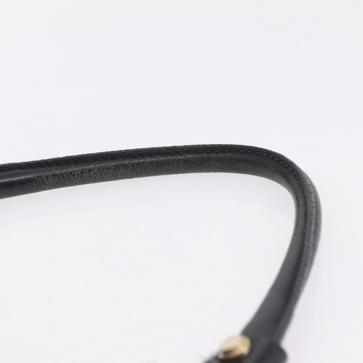 GUCCI GG Canvas Abbey Shoulder Bag Black Gold 190525 Auth 209519