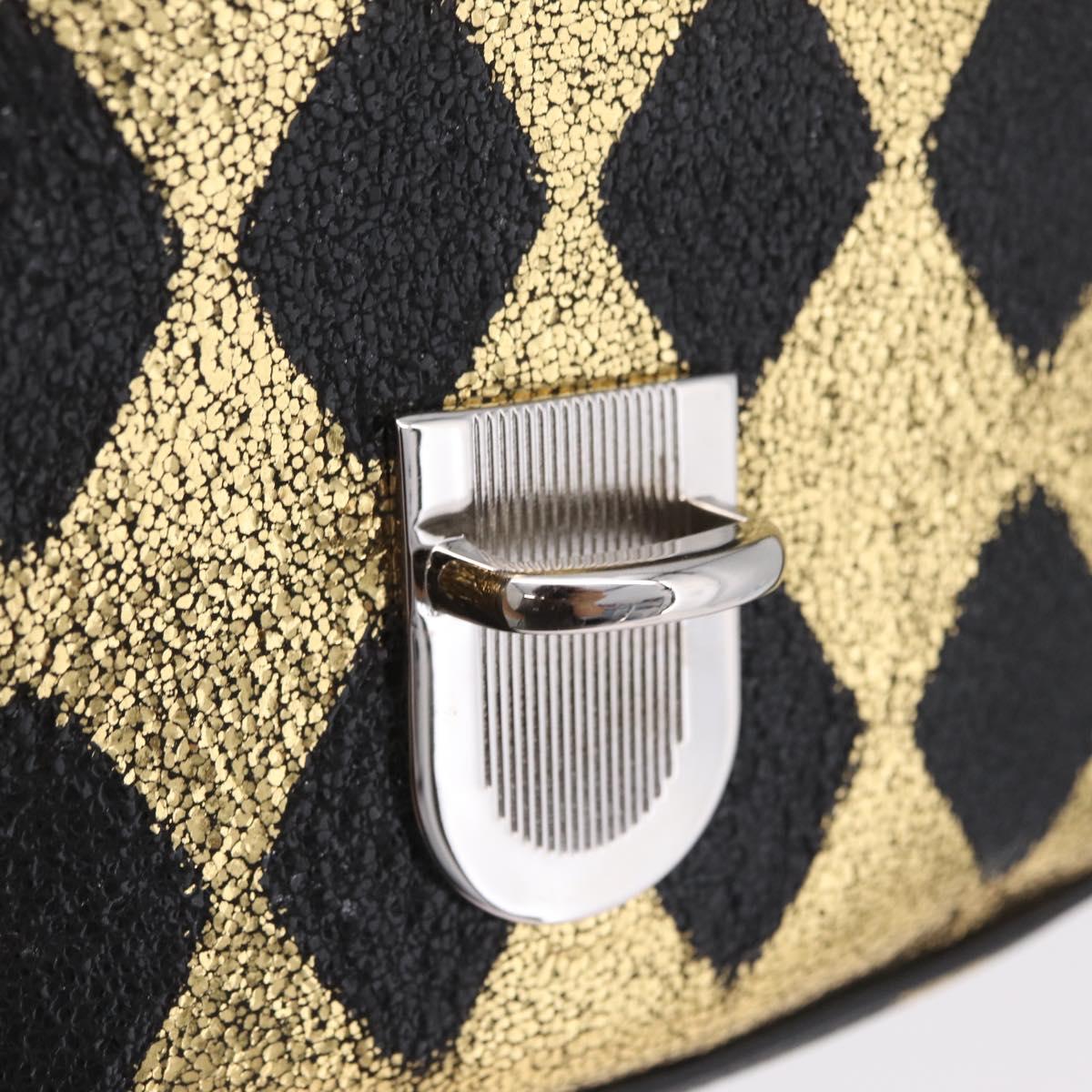 GUCCI Waist Bag Leather Gold Silver 605112 Auth 209520V