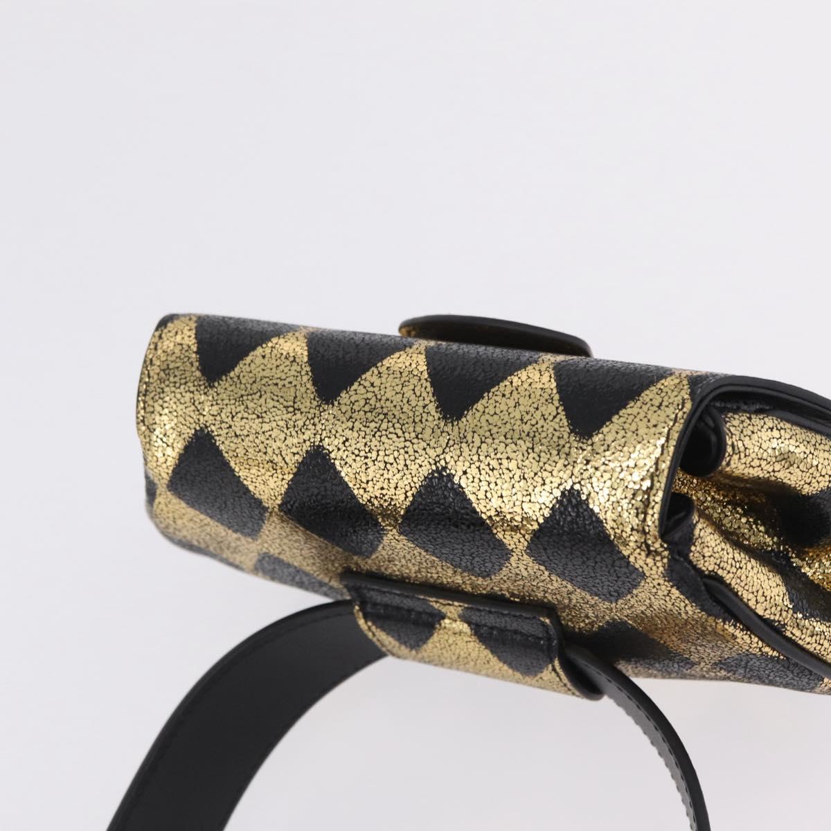 GUCCI Waist Bag Leather Gold Silver 605112 Auth 209520V