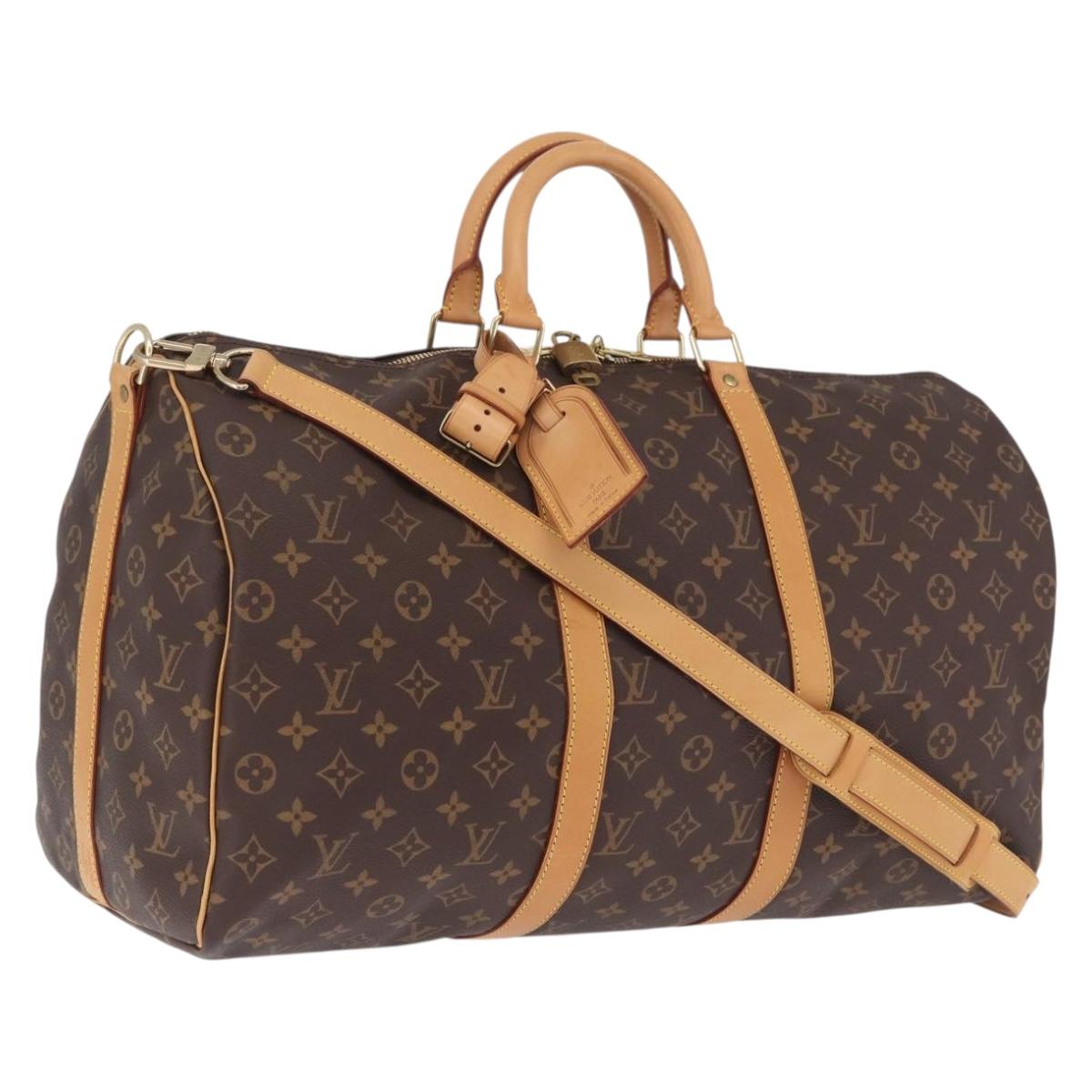 LOUIS VUITTON Monogram Keepall Bandouliere 50 Boston Bag M41416 LV Auth 209522V