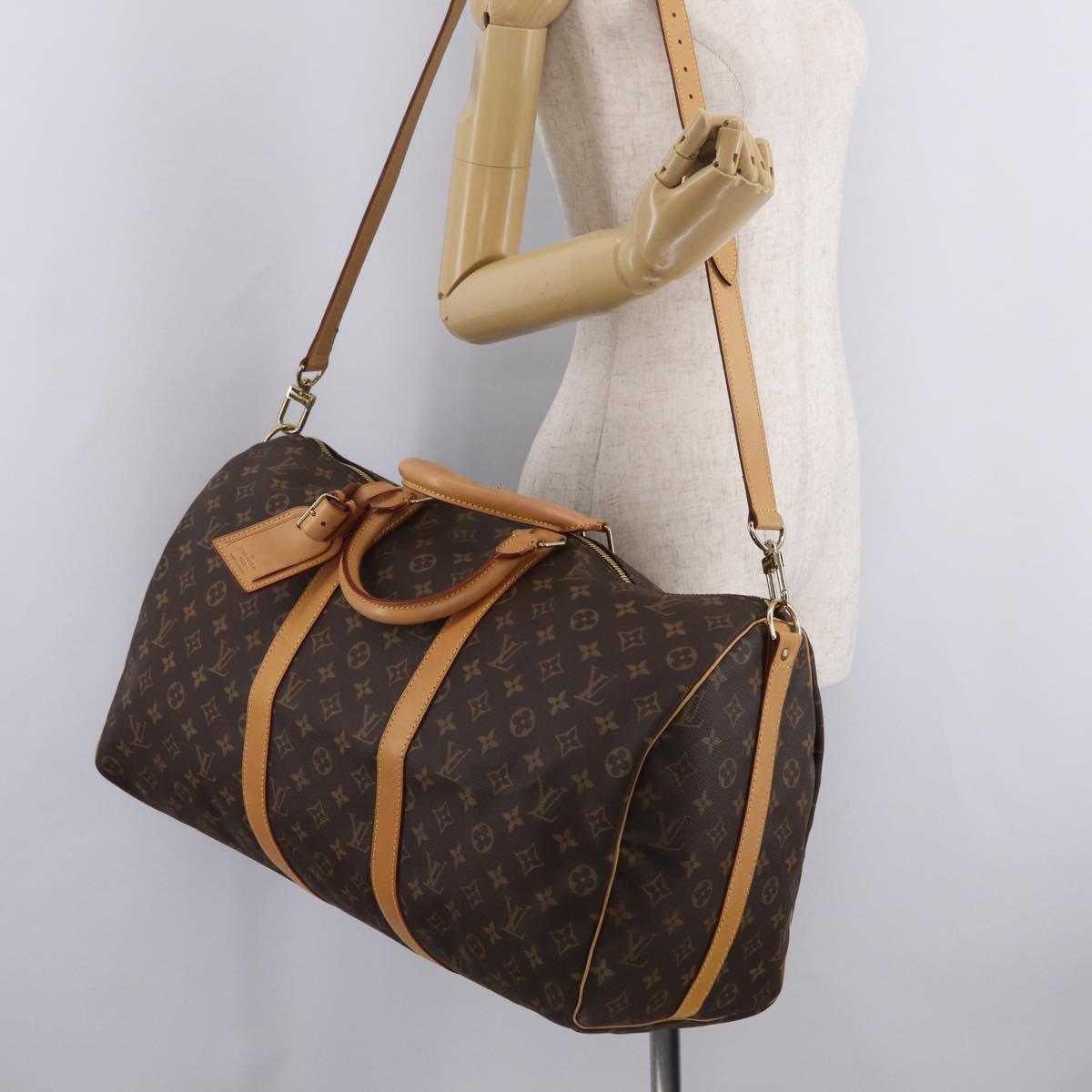 LOUIS VUITTON Monogram Keepall Bandouliere 50 Boston Bag M41416 LV Auth 209522V