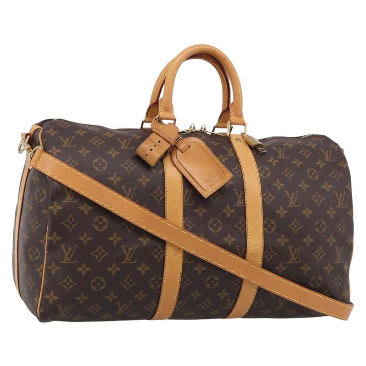 LOUIS VUITTON Monogram Keepall Bandouliere 45 Boston Bag M41418 LV Auth 209524V