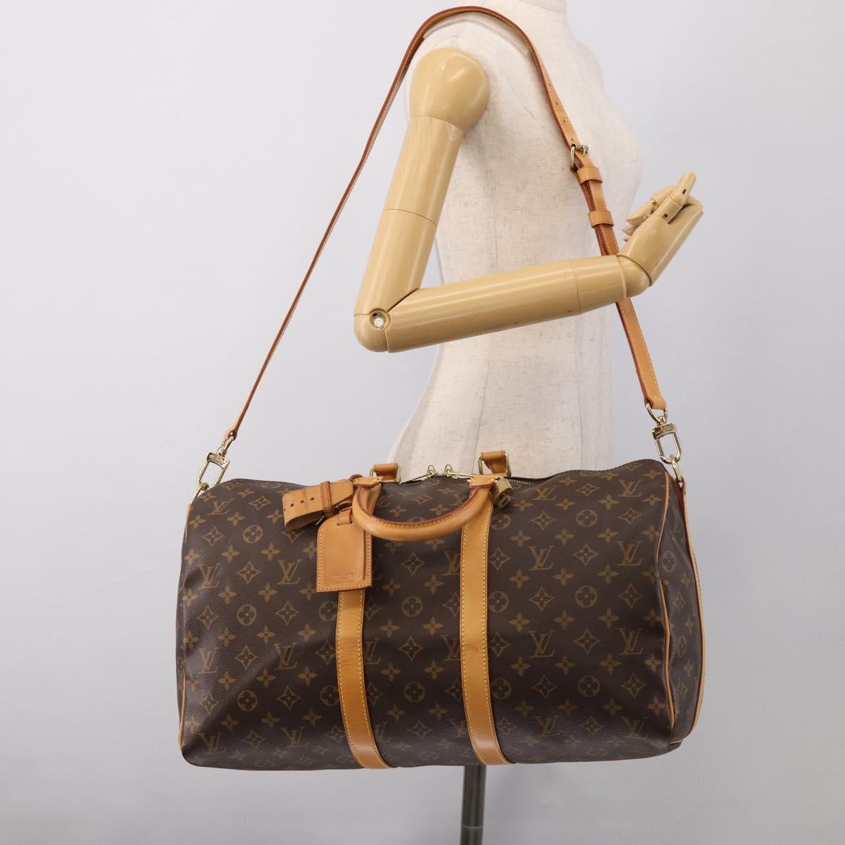 LOUIS VUITTON Monogram Keepall Bandouliere 45 Boston Bag M41418 LV Auth 209524V