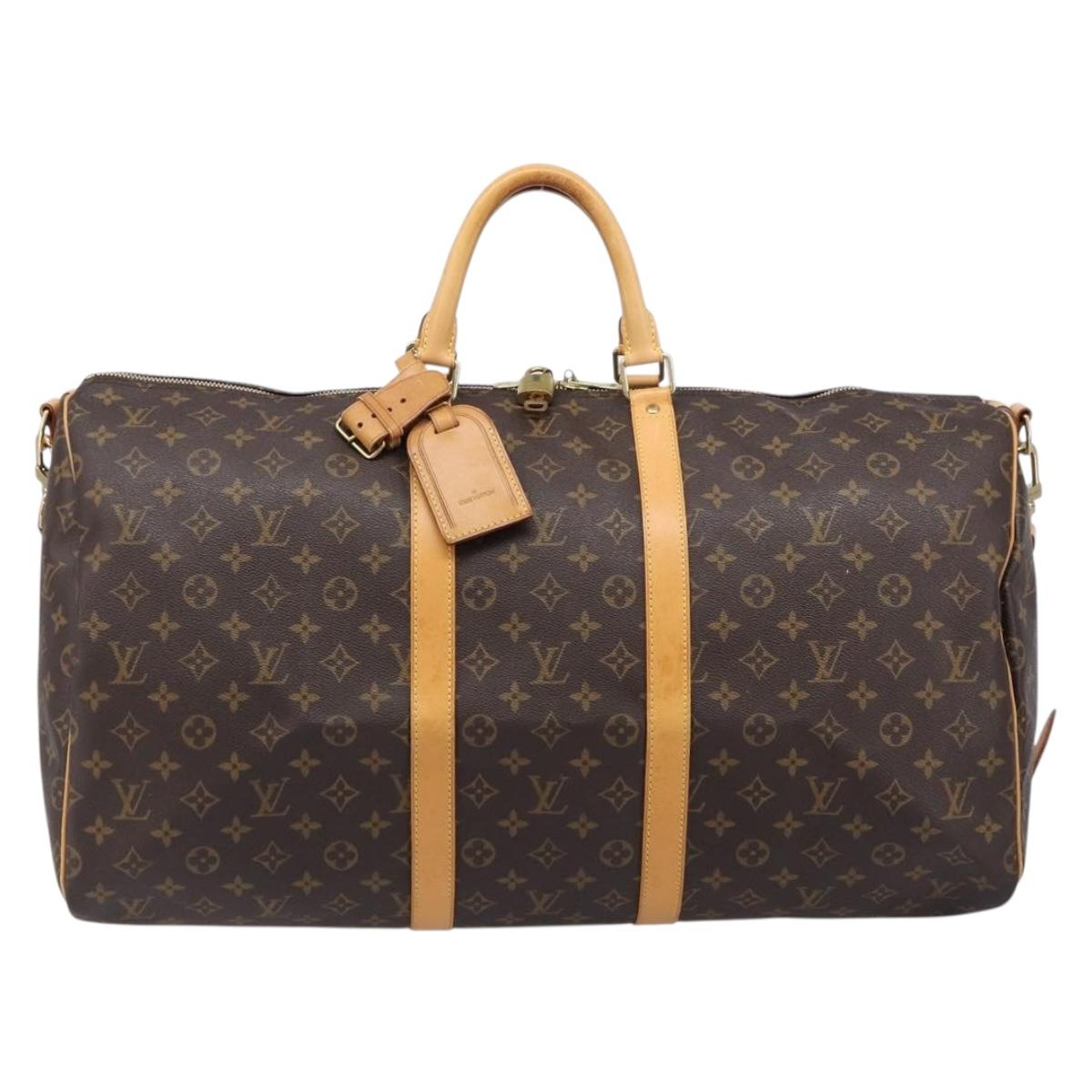 LOUIS VUITTON Monogram Keepall Bandouliere55 Boston Bag M41414 LV Auth 209526V
